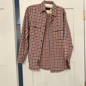 Abercrombie & Fitch Red and Black Checkered Button-Up Shirt